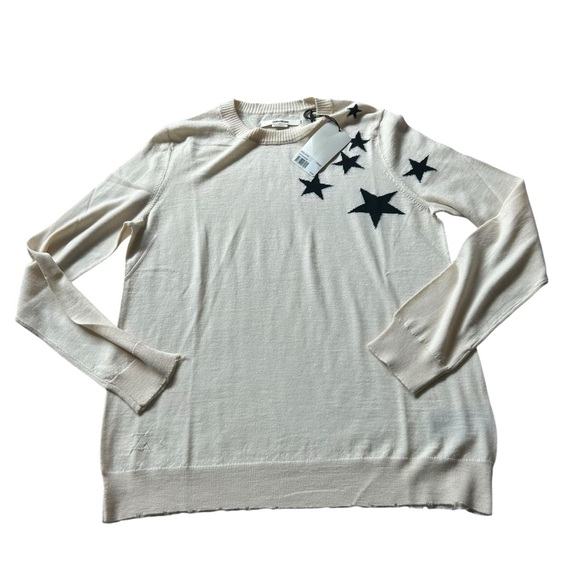 NWT Zadig and Voltaire white creme Miss Star merino wool sweater size large - Picture 2 of 7